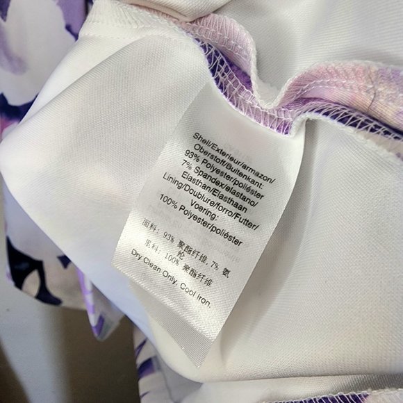 DKNY Sleeveless Sheath Floral Scoop Neck Stretch Mini Dress Plus Size 14 - Picture 8 of 8